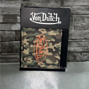 Von Dutch Green and Black Camouflage Card Holder